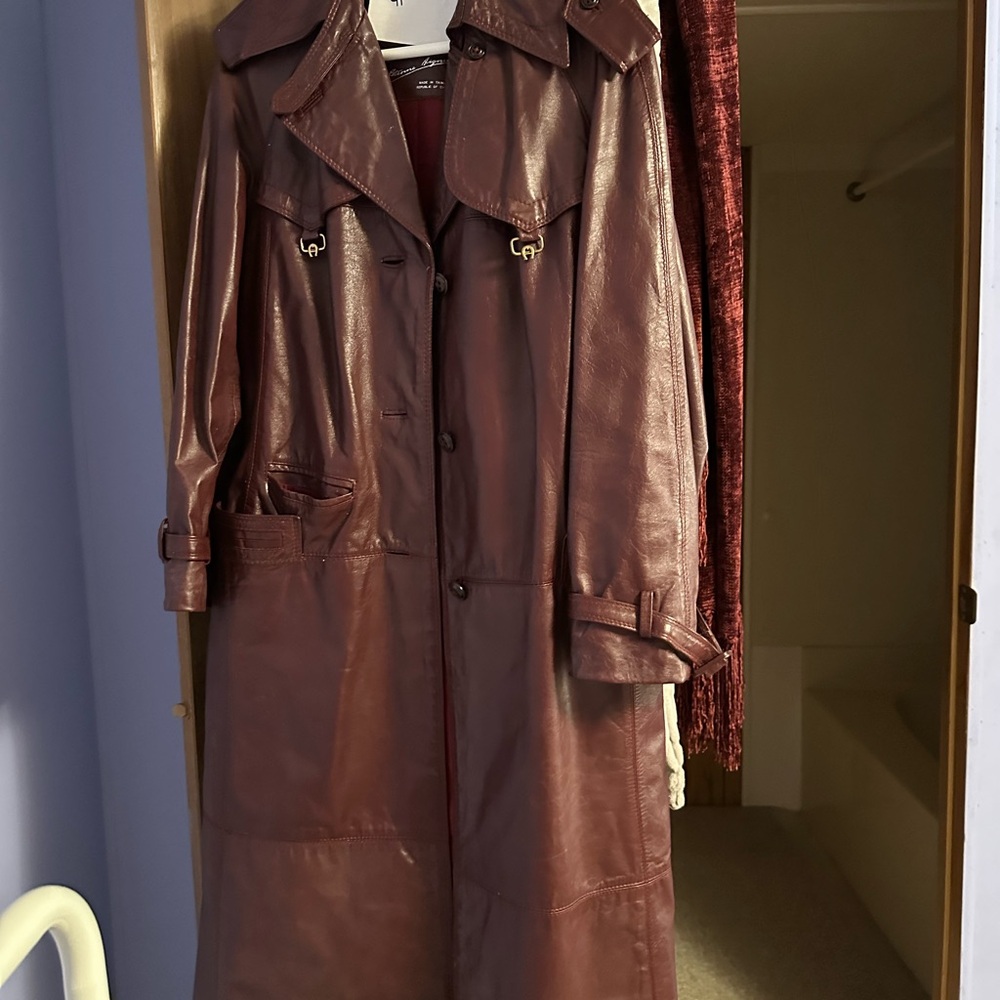Etienne Aigner Women's Burgundy Leather Jacket